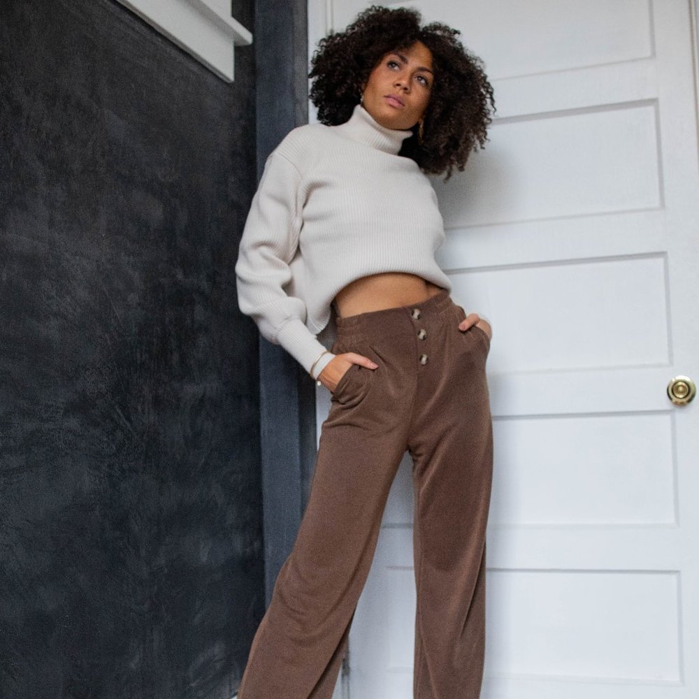 Brown bamboo pants